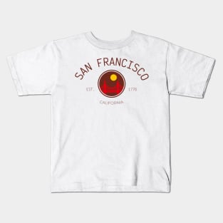 San Francisco City Golden Gate Bridge Print Kids T-Shirt